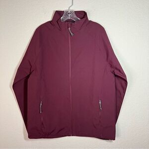Holloway Adult Burgundy Mock Neck‎ Windbreaker Jacket Womens Medium